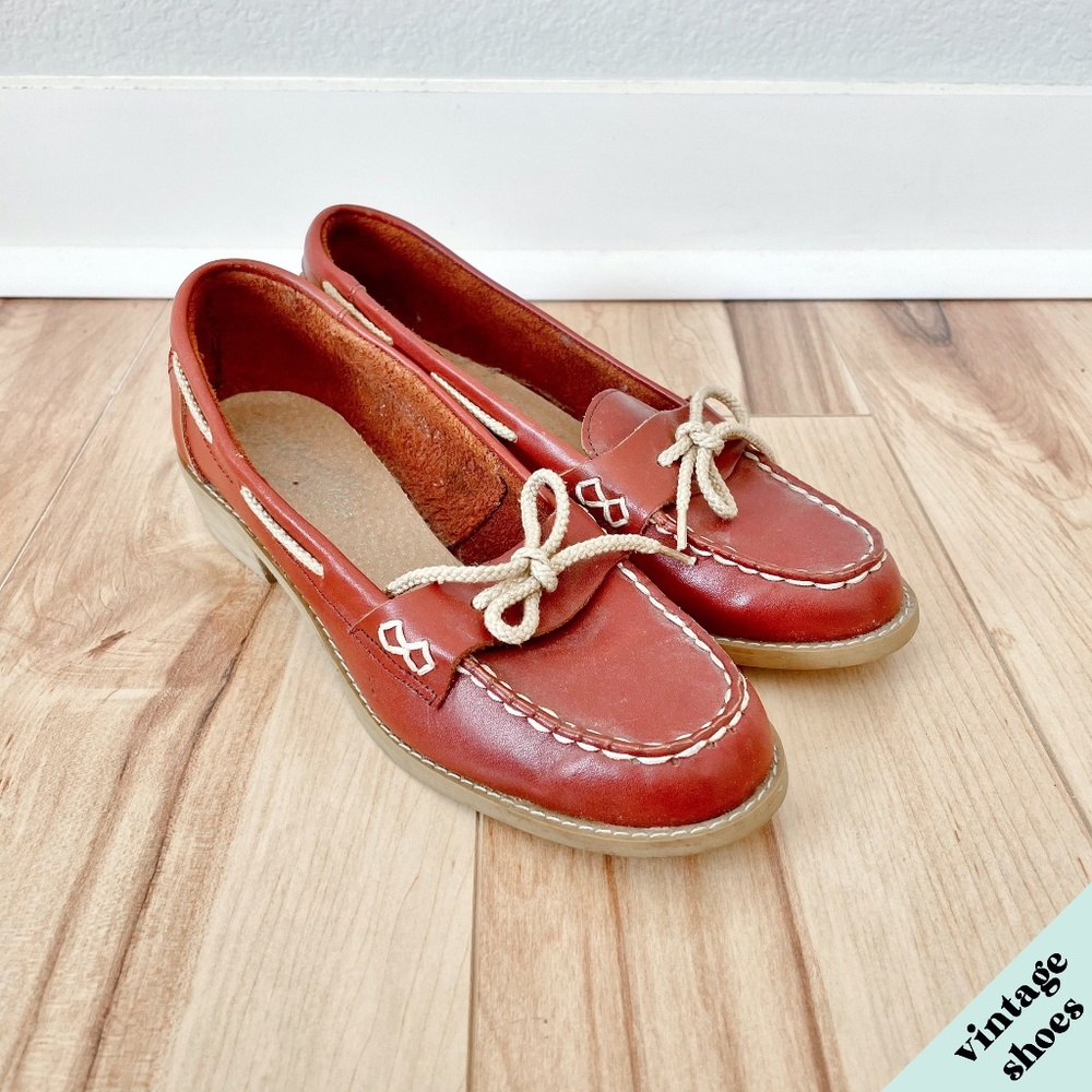 VINTAGE 50's Brown Revette Leather Loafers